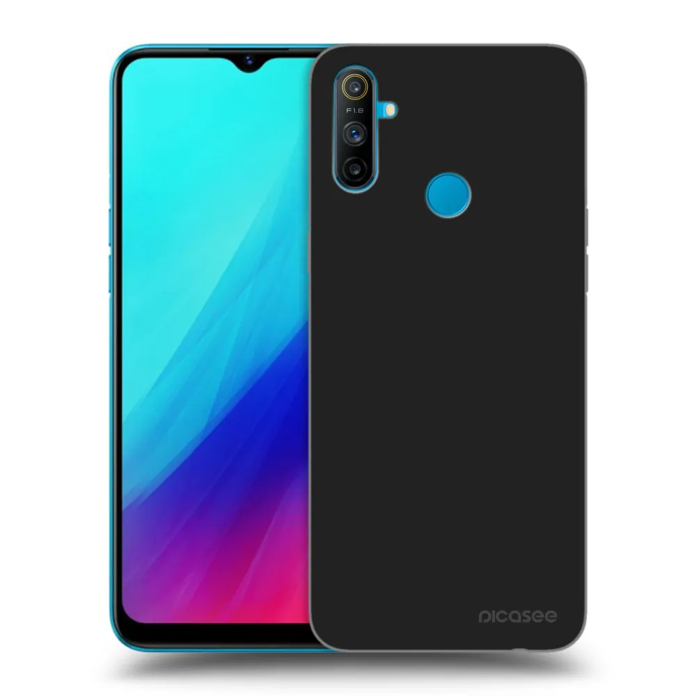 Picasee husă neagră din silicon pentru Realme C3 - Clear
