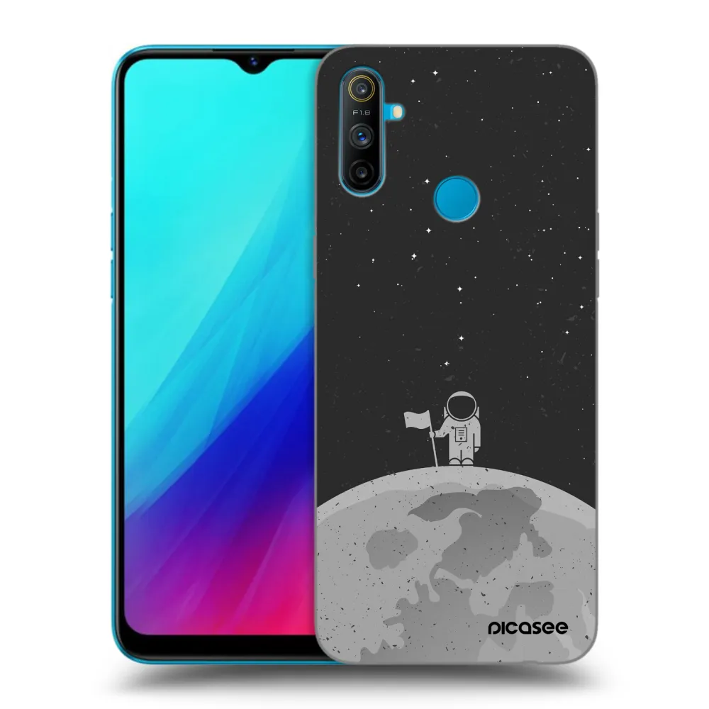 Picasee husă neagră din silicon pentru Realme C3 - Astronaut
