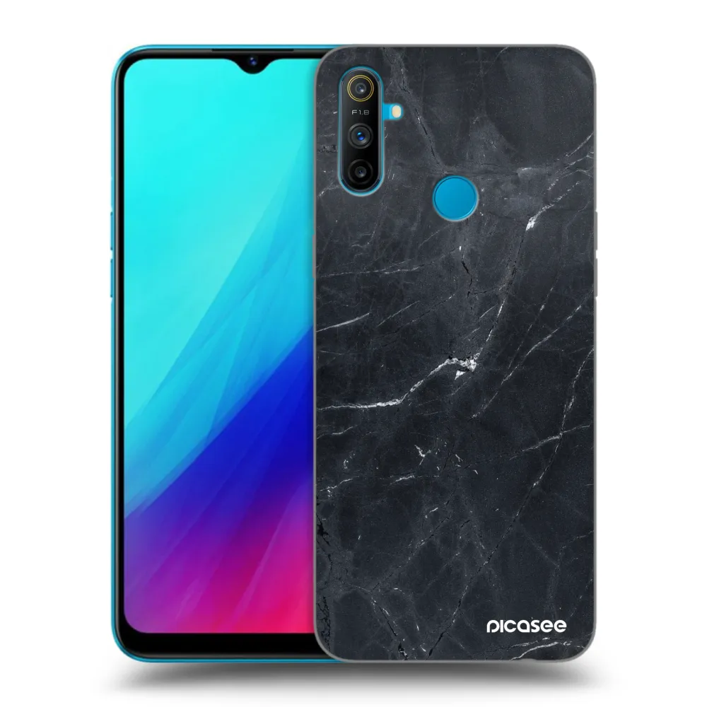 Picasee husă neagră din silicon pentru Realme C3 - Black marble