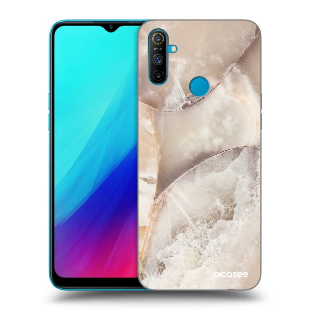 Picasee husă neagră din silicon pentru Realme C3 - Cream marble