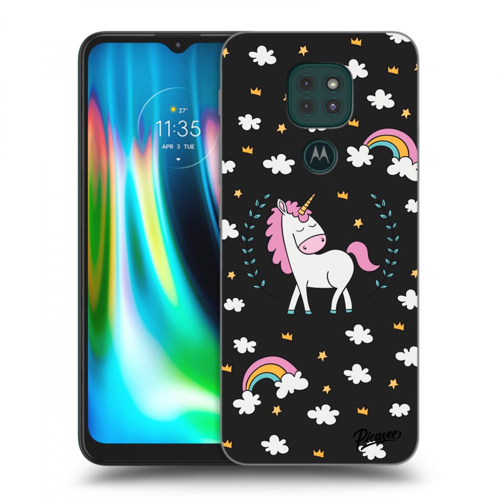 Picasee husă neagră din silicon pentru Motorola Moto G9 Play - Unicorn star heaven