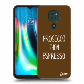 Picasee husă neagră din silicon pentru Motorola Moto G9 Play - Prosecco then espresso