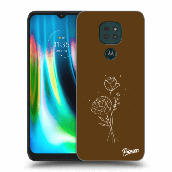 Picasee husă transparentă din silicon pentru Motorola Moto G9 Play - Brown flowers