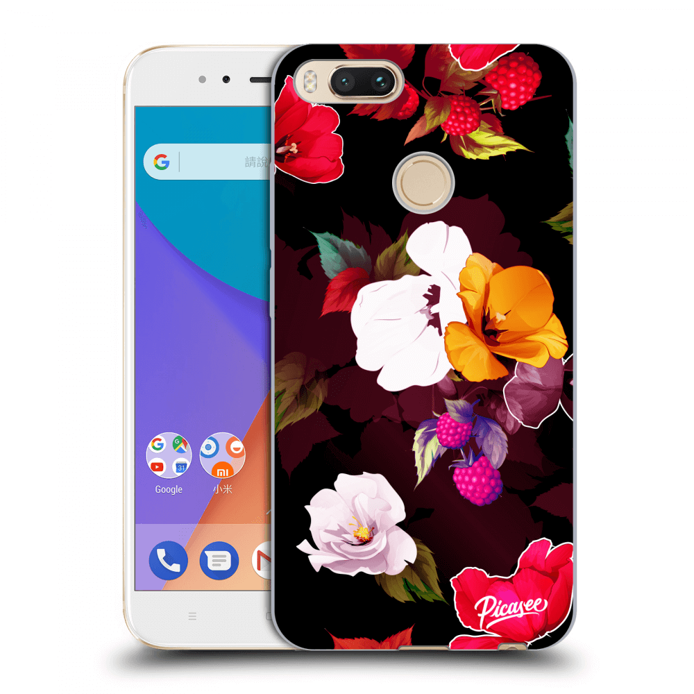 Picasee husă transparentă din silicon pentru Xiaomi Mi A1 Global - Flowers and Berries
