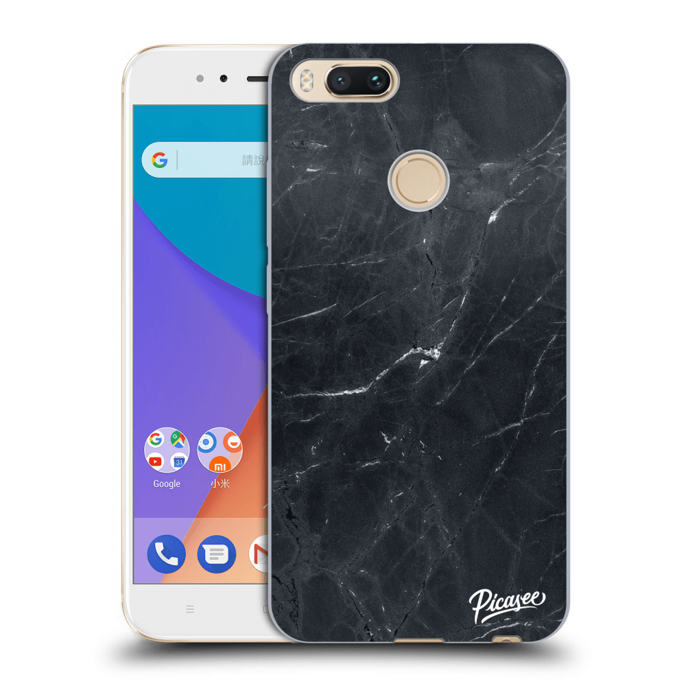 Picasee husă transparentă din silicon pentru Xiaomi Mi A1 Global - Black marble