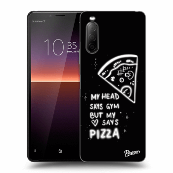 Picasee husă neagră din silicon pentru Sony Xperia 10 II - Pizza