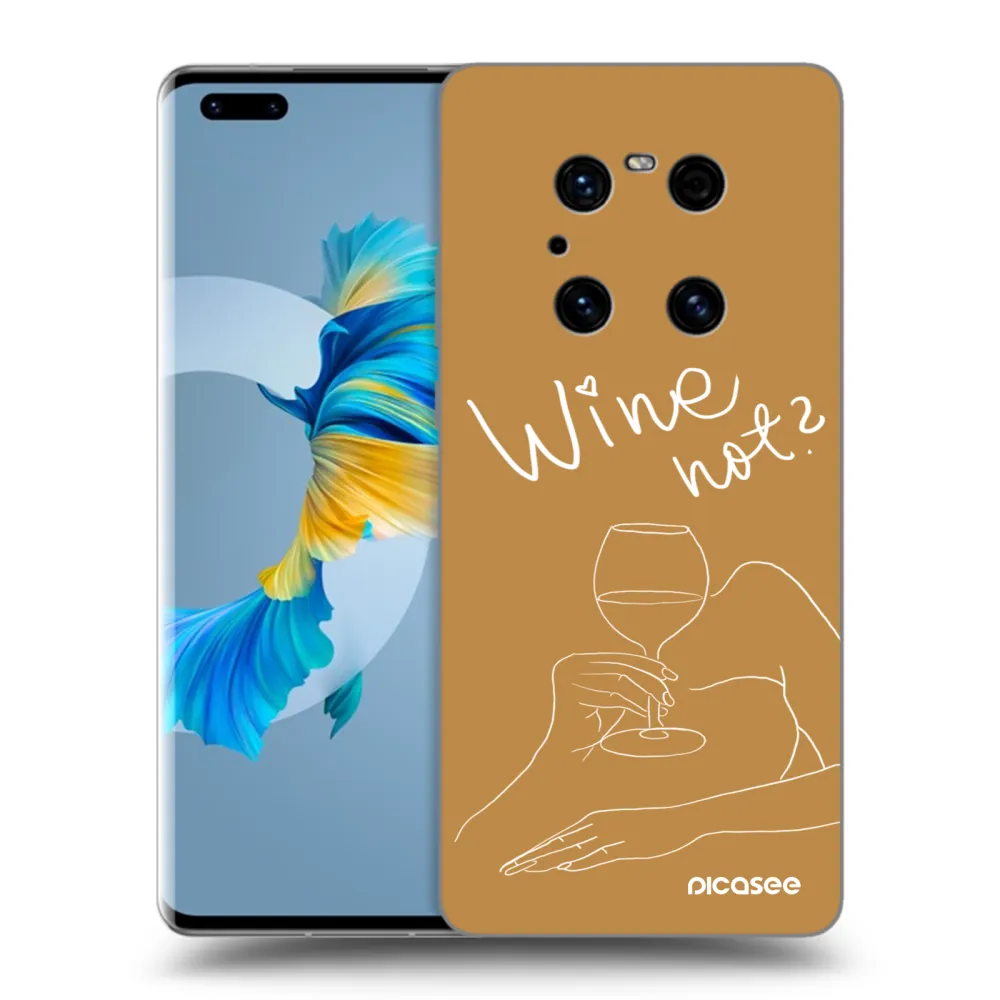 Picasee husă neagră din silicon pentru Huawei Mate 40 Pro - Wine not
