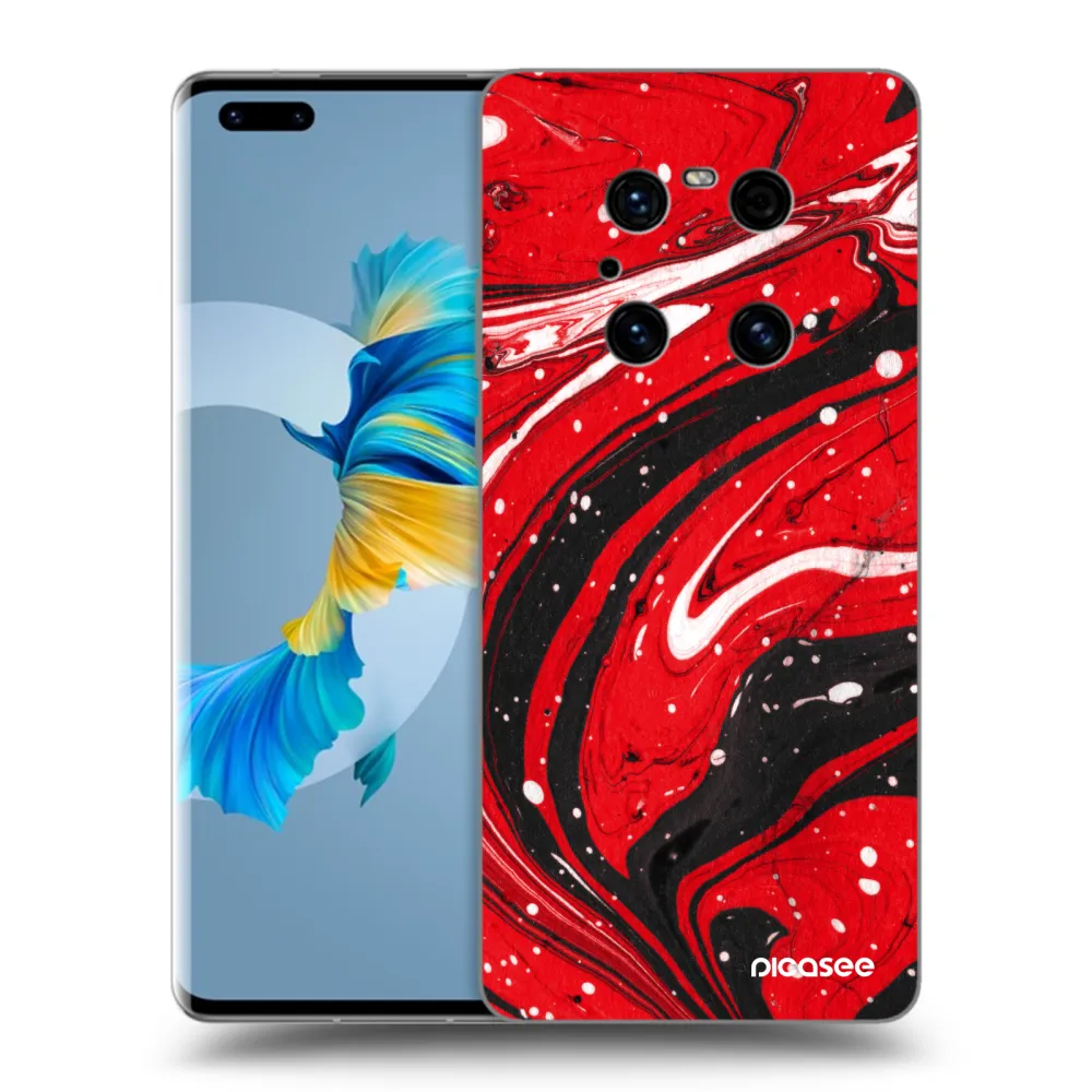 Picasee husă neagră din silicon pentru Huawei Mate 40 Pro - Red black