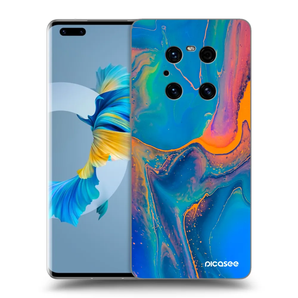 Picasee husă neagră din silicon pentru Huawei Mate 40 Pro - Rainbow
