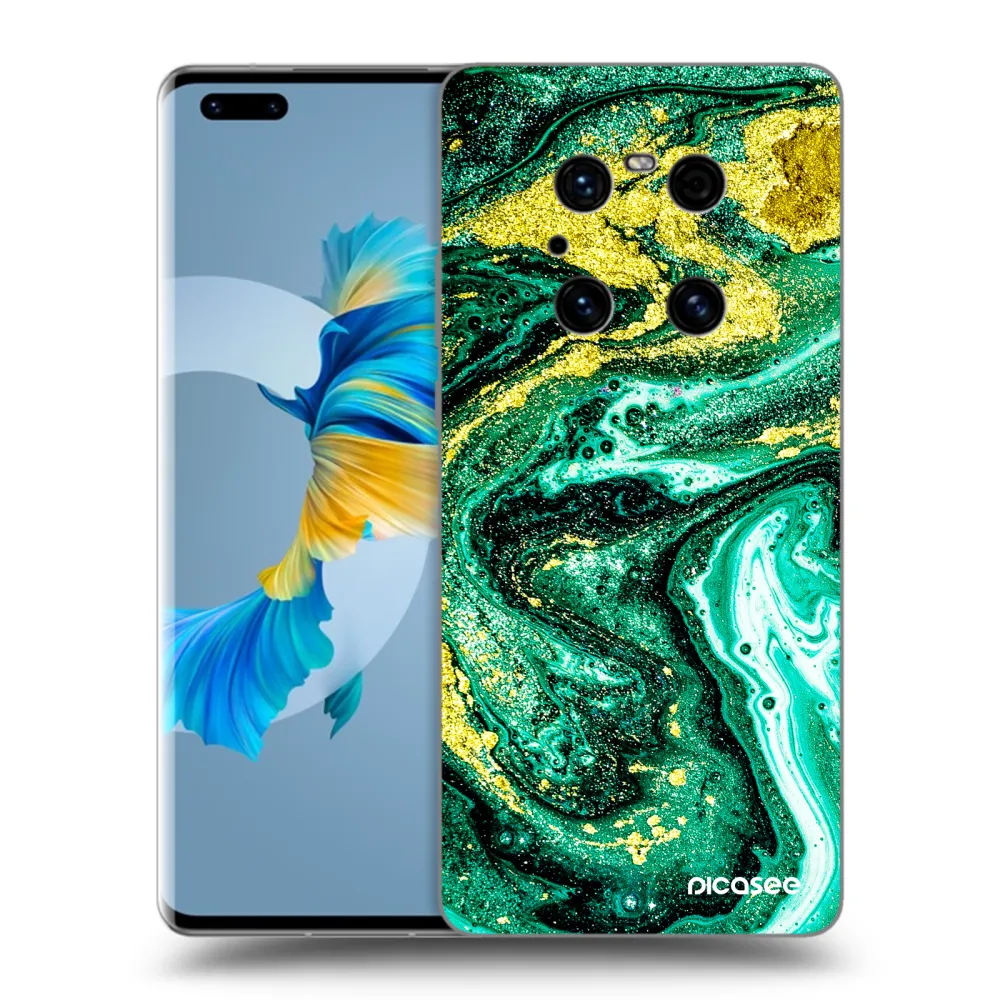 Picasee husă neagră din silicon pentru Huawei Mate 40 Pro - Green Gold