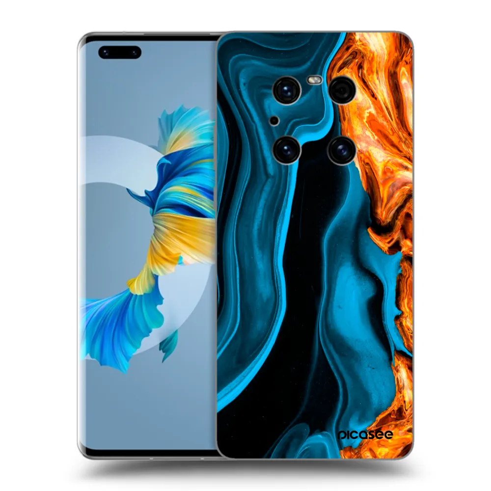 Picasee husă neagră din silicon pentru Huawei Mate 40 Pro - Gold blue