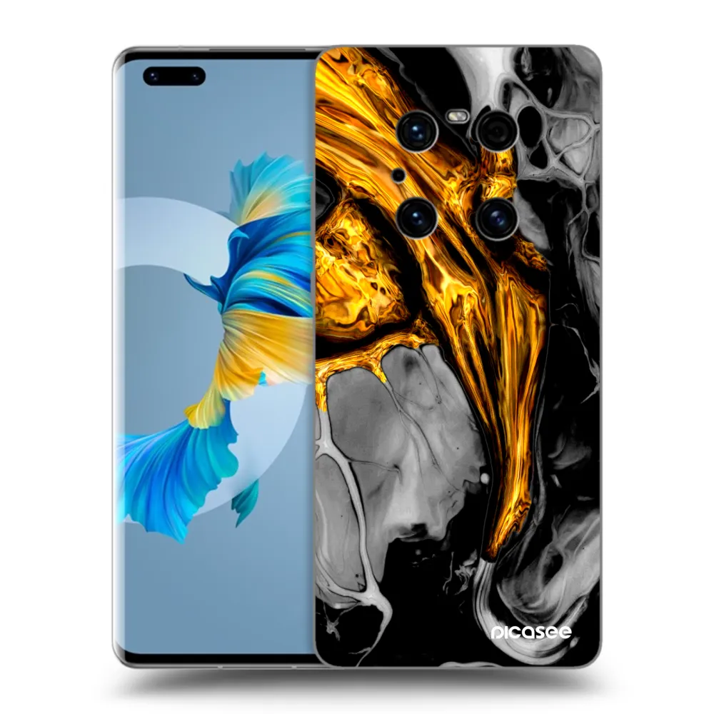 Picasee husă neagră din silicon pentru Huawei Mate 40 Pro - Black Gold