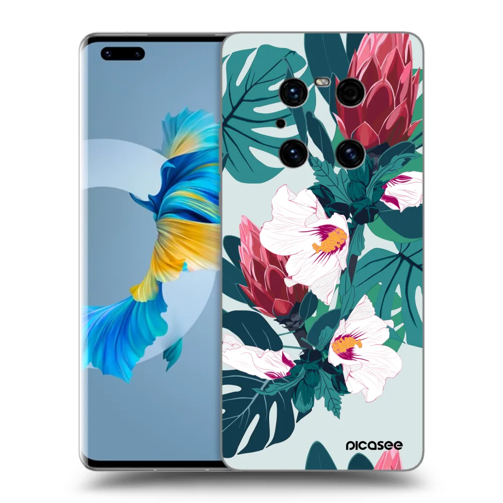Picasee husă neagră din silicon pentru Huawei Mate 40 Pro - Rhododendron