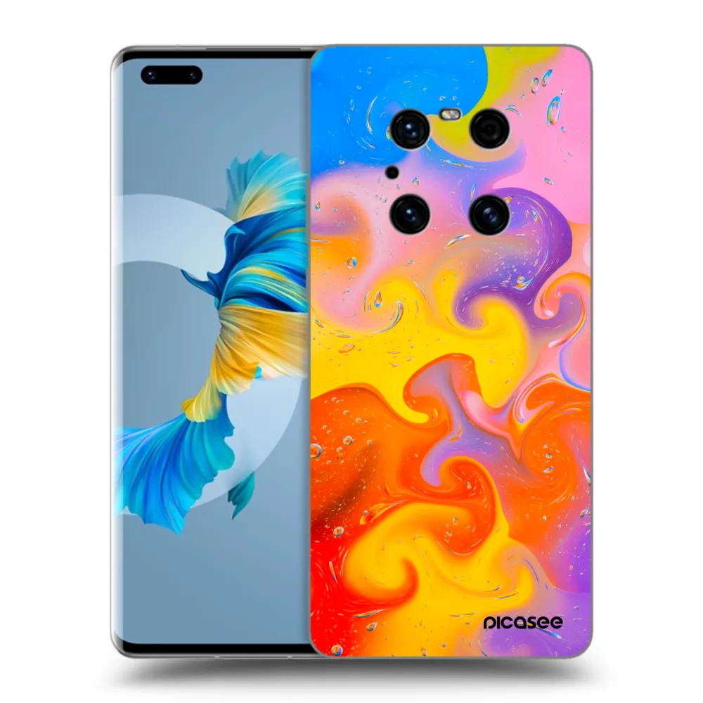 Picasee husă neagră din silicon pentru Huawei Mate 40 Pro - Bubbles