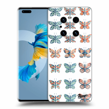 Picasee husă neagră din silicon pentru Huawei Mate 40 Pro - Butterflies