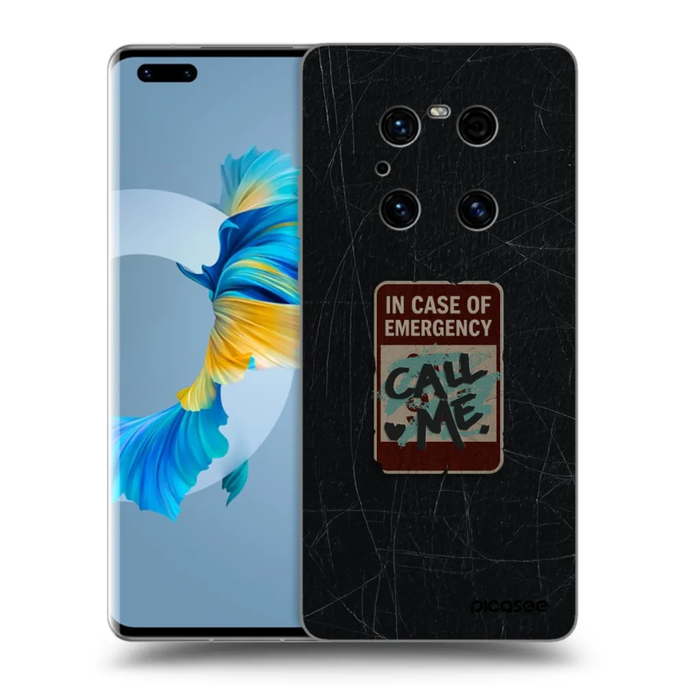 Picasee husă neagră din silicon pentru Huawei Mate 40 Pro - EMERGENCY