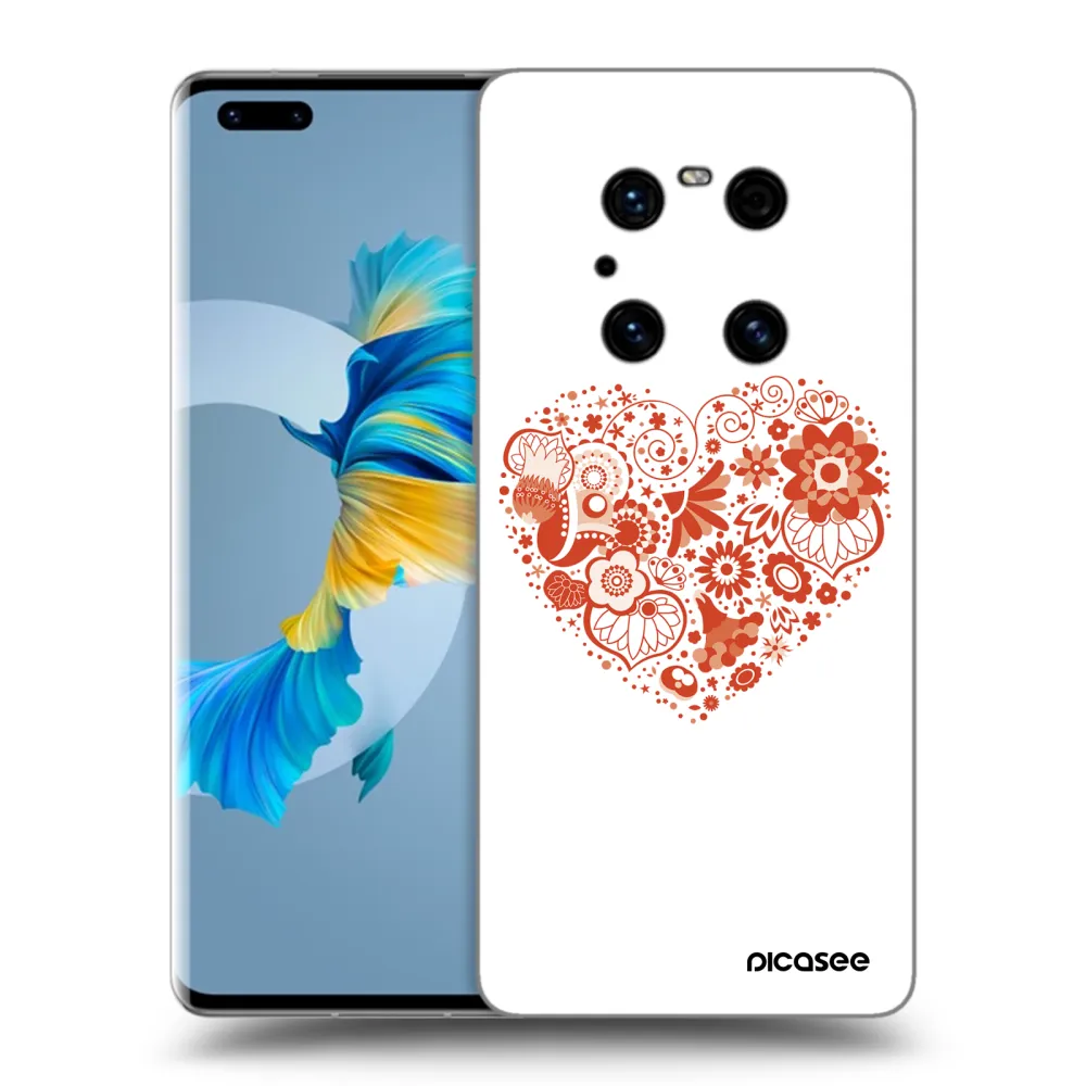 Picasee husă neagră din silicon pentru Huawei Mate 40 Pro - Big heart