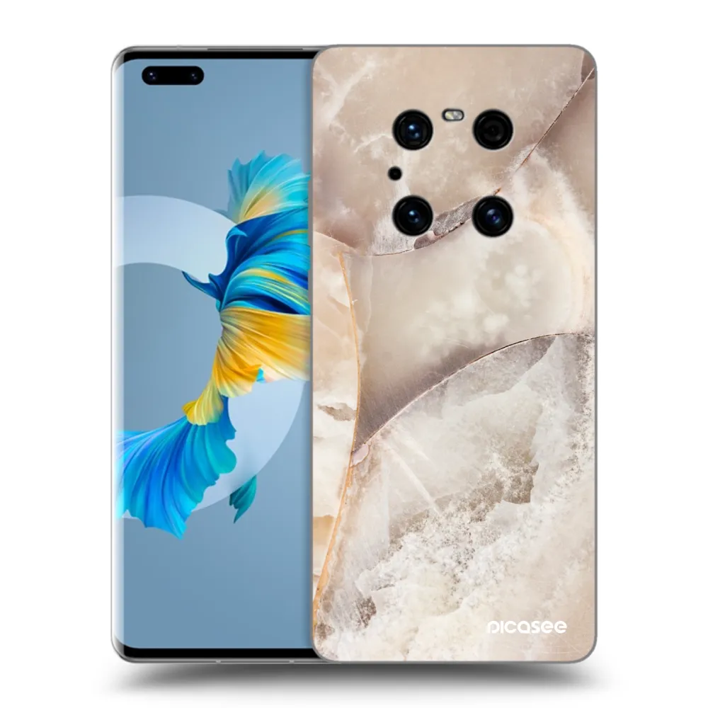 Picasee husă neagră din silicon pentru Huawei Mate 40 Pro - Cream marble