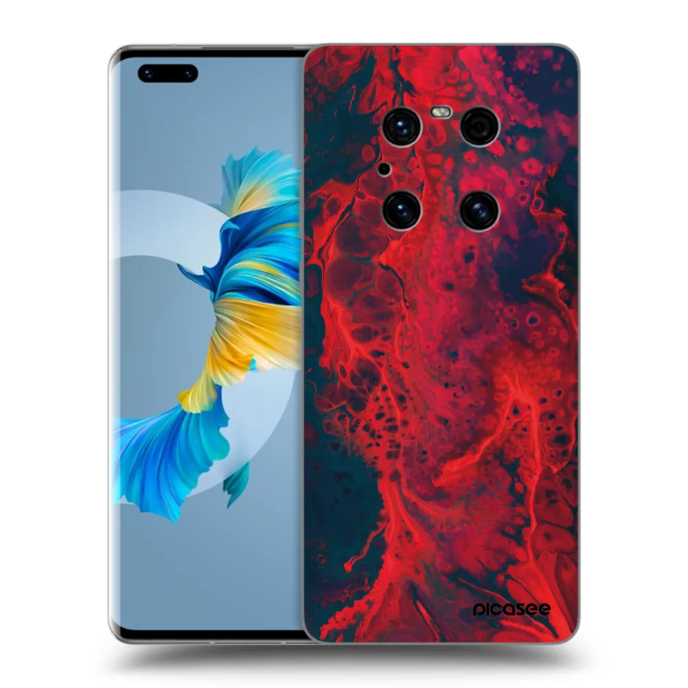 Picasee husă neagră din silicon pentru Huawei Mate 40 Pro - Organic red