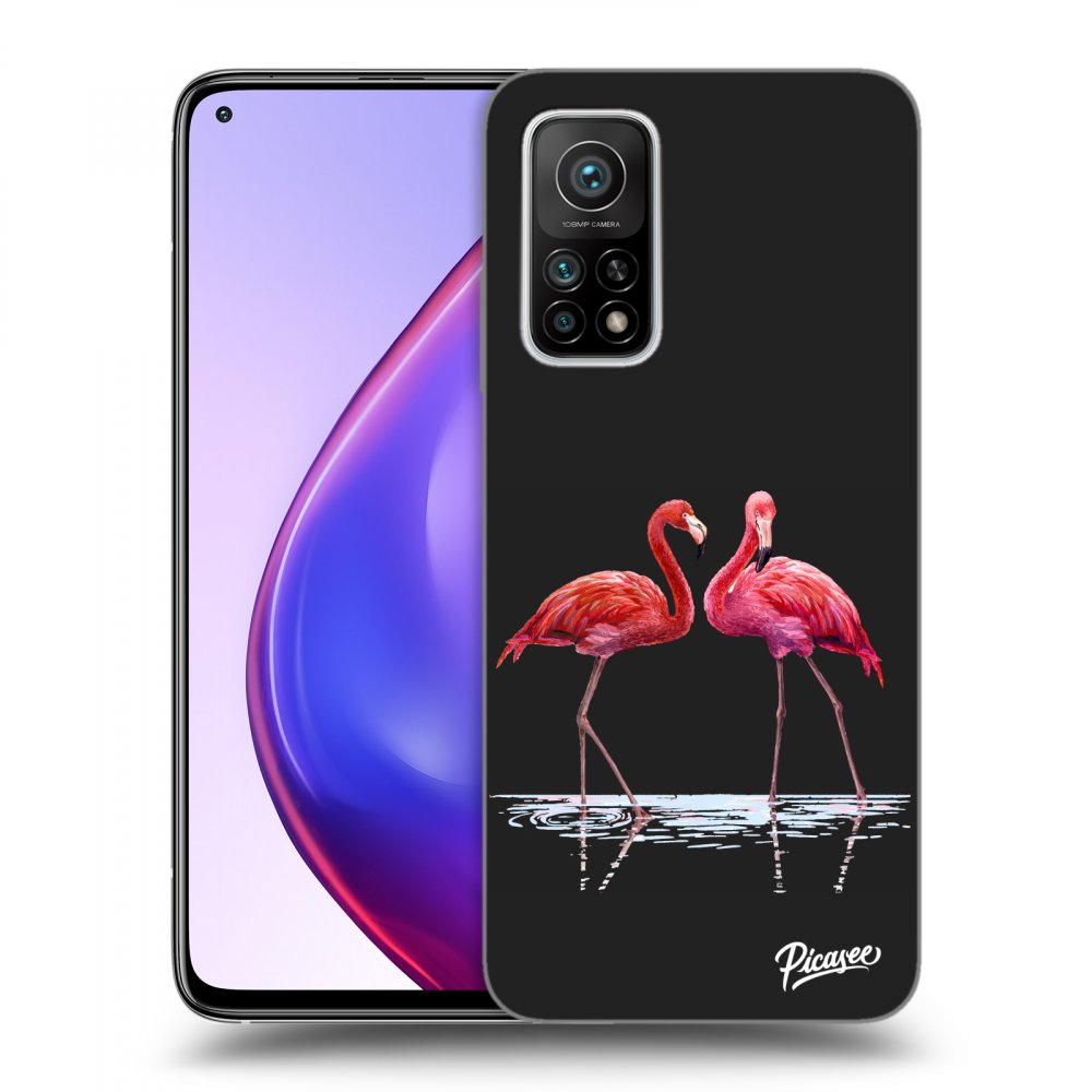 Picasee husă neagră din silicon pentru Xiaomi Mi 10T Pro - Flamingos couple