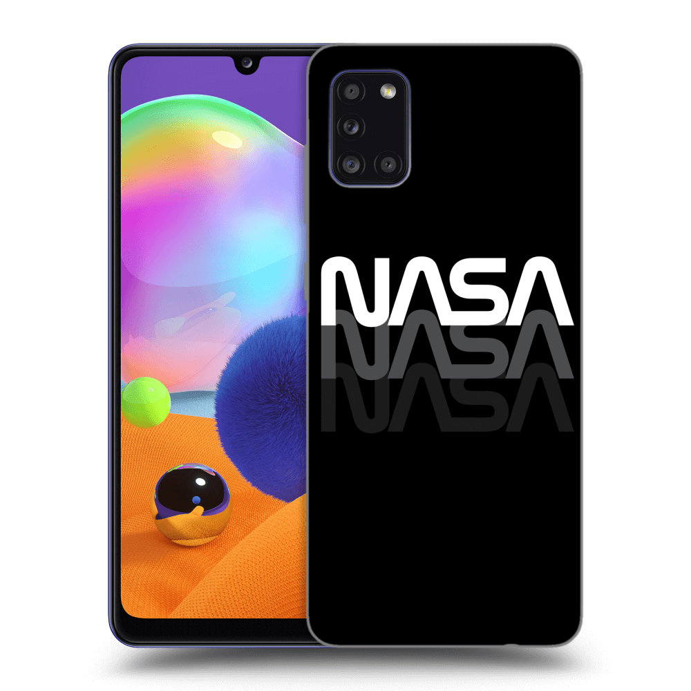 Picasee husă neagră din silicon pentru Samsung Galaxy A31 A315F - NASA Triple