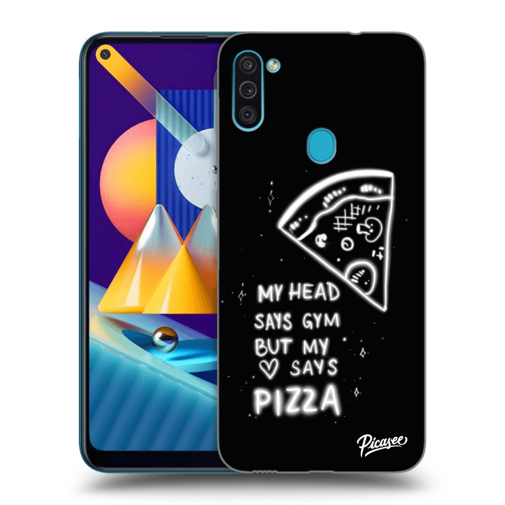 Picasee husă neagră din silicon pentru Samsung Galaxy M11 - Pizza