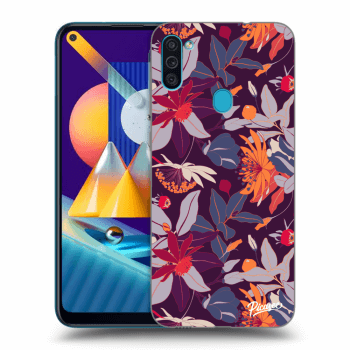 Husă pentru Samsung Galaxy M11 - Purple Leaf