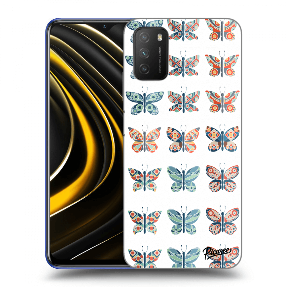 Picasee husă neagră din silicon pentru Xiaomi Poco M3 - Butterflies