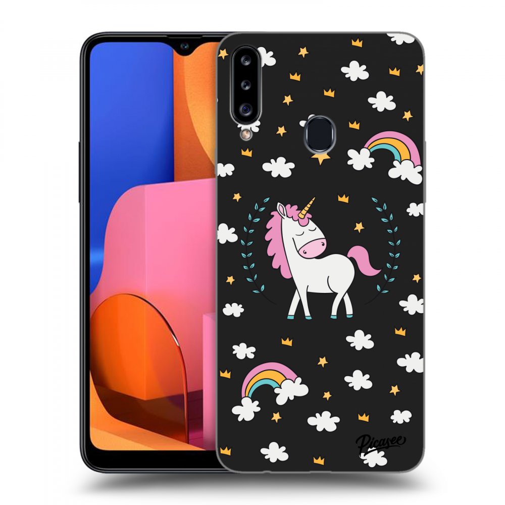 Picasee husă neagră din silicon pentru Samsung Galaxy A20s - Unicorn star heaven