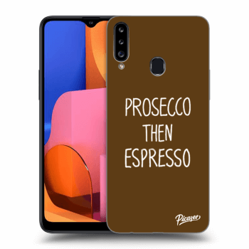 Picasee husă transparentă din silicon pentru Samsung Galaxy A20s - Prosecco then espresso
