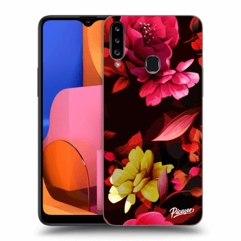 Picasee husă transparentă din silicon pentru Samsung Galaxy A20s - Dark Peonny