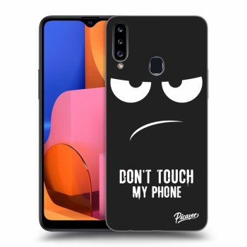 Picasee husă neagră din silicon pentru Samsung Galaxy A20s - Don't Touch My Phone