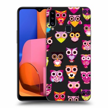 Picasee husă neagră din silicon pentru Samsung Galaxy A20s - Owls