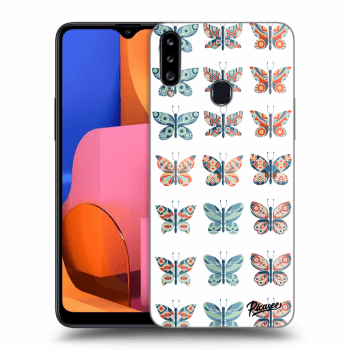 Picasee husă neagră din silicon pentru Samsung Galaxy A20s - Butterflies