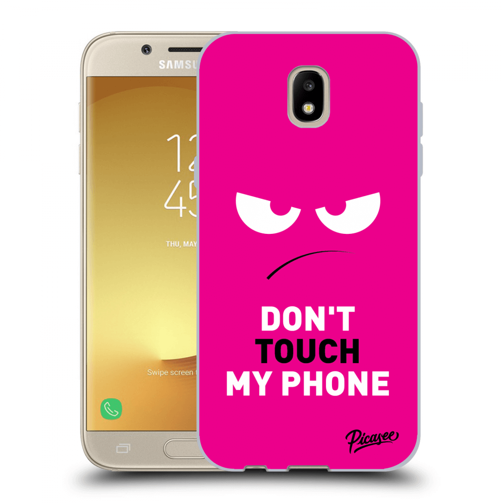 Picasee husă neagră din silicon pentru Samsung Galaxy J5 2017 J530F - Angry Eyes - Pink