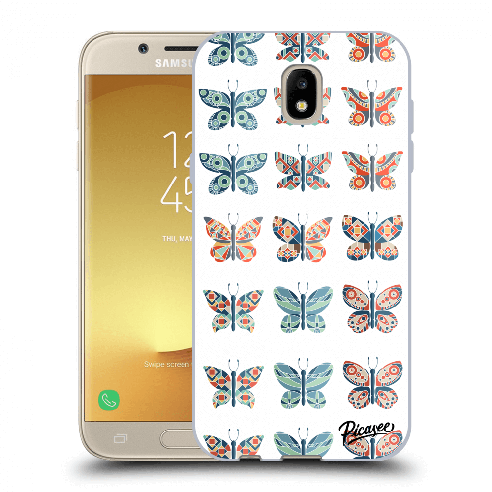 Picasee husă neagră din silicon pentru Samsung Galaxy J5 2017 J530F - Butterflies