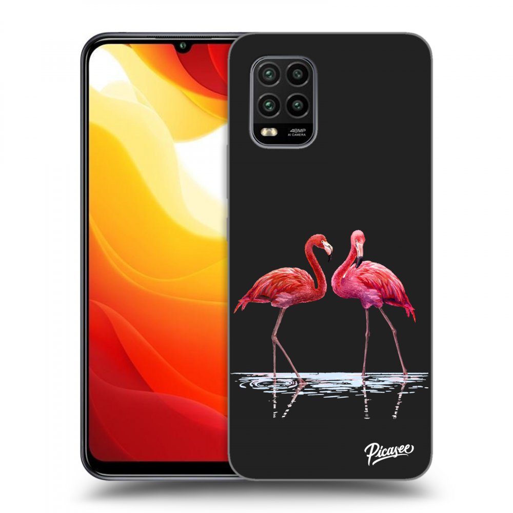 Picasee husă neagră din silicon pentru Xiaomi Mi 10 Lite - Flamingos couple