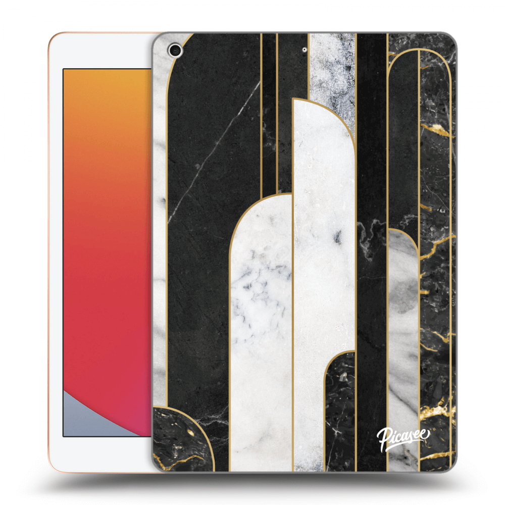 Picasee husă transparentă din silicon pentru Apple iPad 10.2" 2020 (8. gen) - Black & White tile