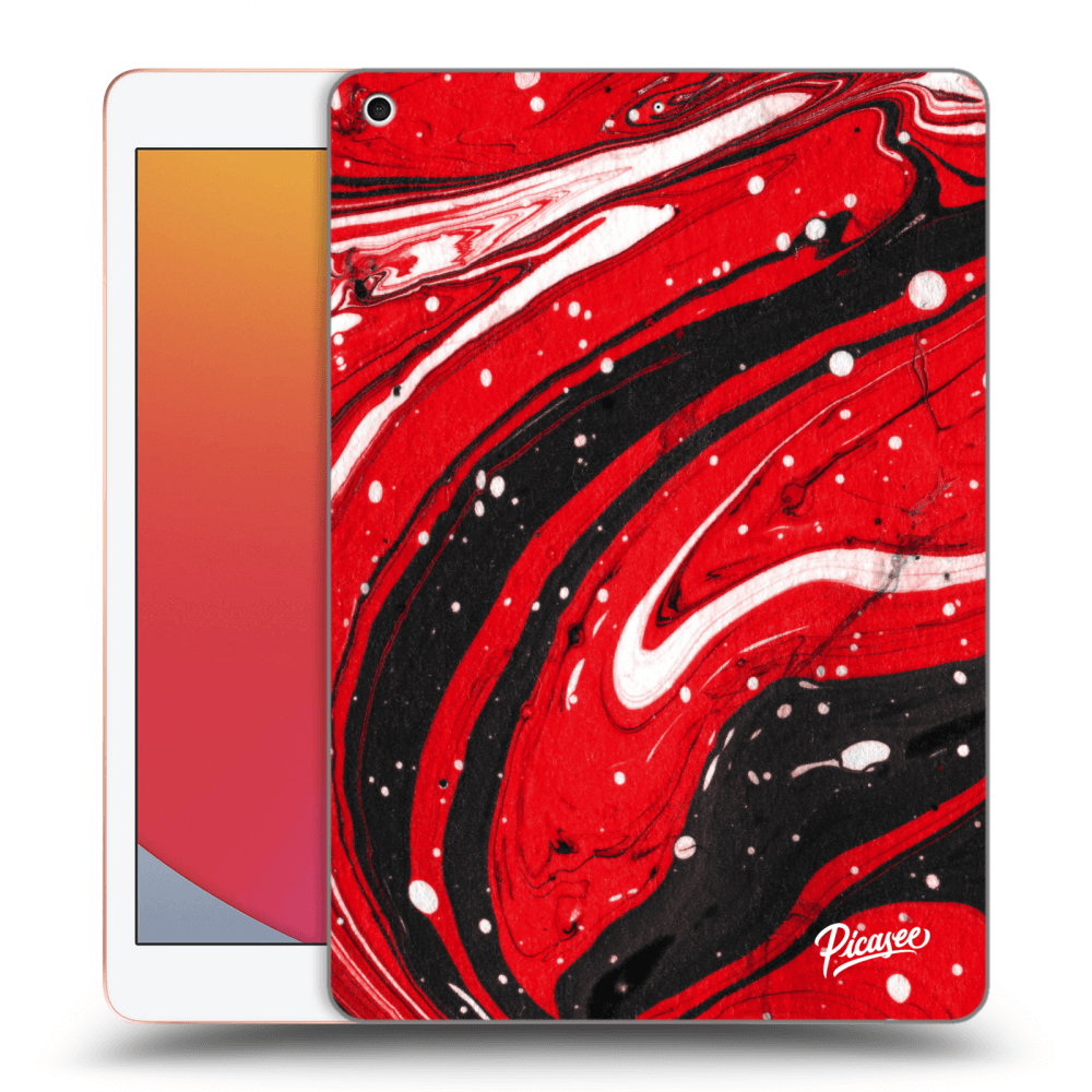 Picasee husă transparentă din silicon pentru Apple iPad 10.2" 2020 (8. gen) - Red black
