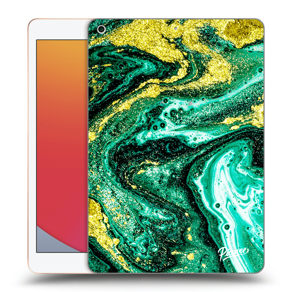 Picasee husă transparentă din silicon pentru Apple iPad 10.2" 2020 (8. gen) - Green Gold