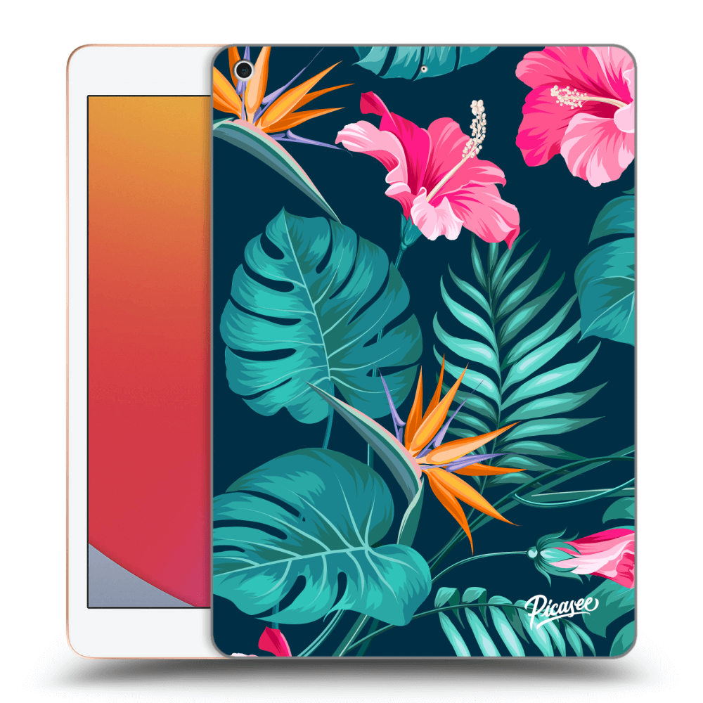 Picasee husă transparentă din silicon pentru Apple iPad 10.2" 2020 (8. gen) - Pink Monstera
