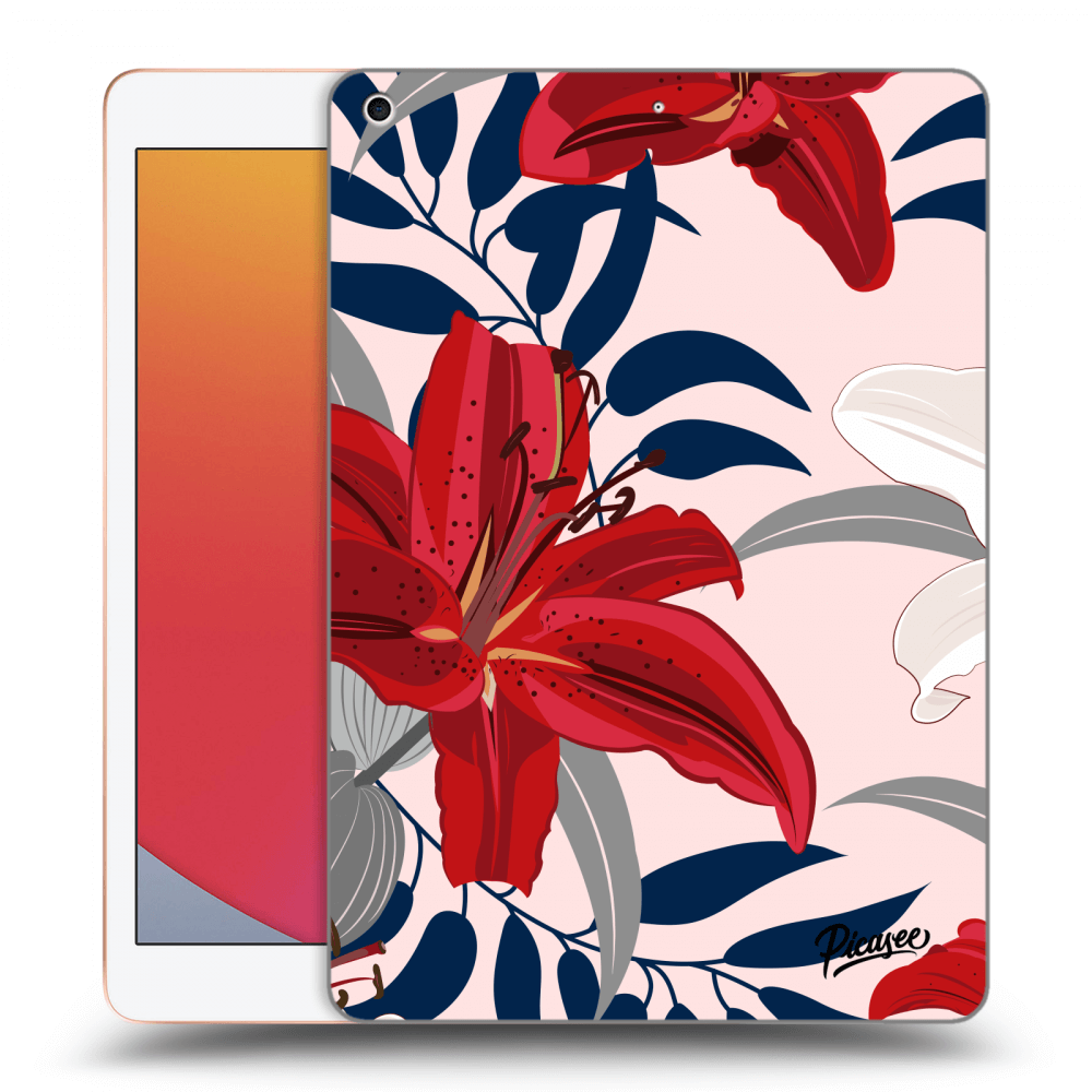 Picasee husă neagră din silicon pentru Apple iPad 10.2" 2020 (8. gen) - Red Lily