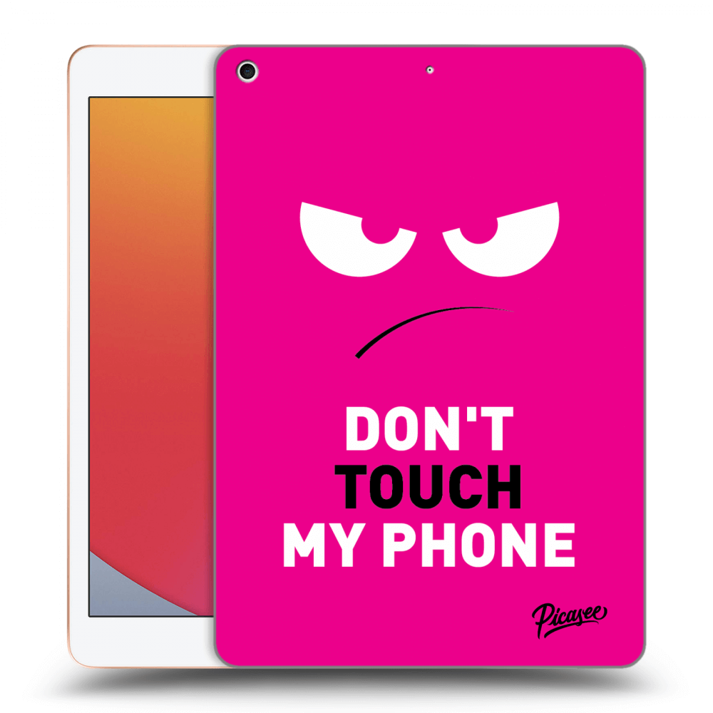 Picasee husă neagră din silicon pentru Apple iPad 10.2" 2020 (8. gen) - Angry Eyes - Pink