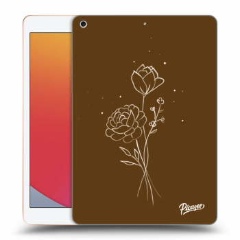 Picasee husă neagră din silicon pentru Apple iPad 10.2" 2020 (8. gen) - Brown flowers