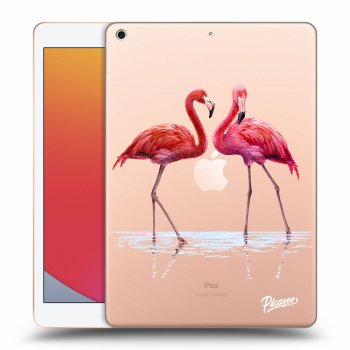Picasee husă transparentă din silicon pentru Apple iPad 10.2" 2020 (8. gen) - Flamingos couple