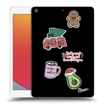 Picasee husă neagră din silicon pentru Apple iPad 10.2" 2020 (8. gen) - Christmas Stickers