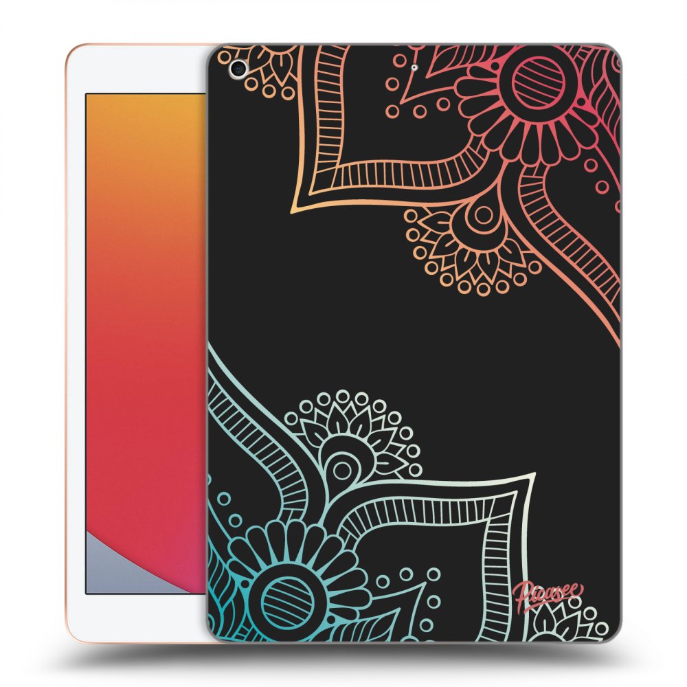 Picasee husă neagră din silicon pentru Apple iPad 10.2" 2020 (8. gen) - Flowers pattern