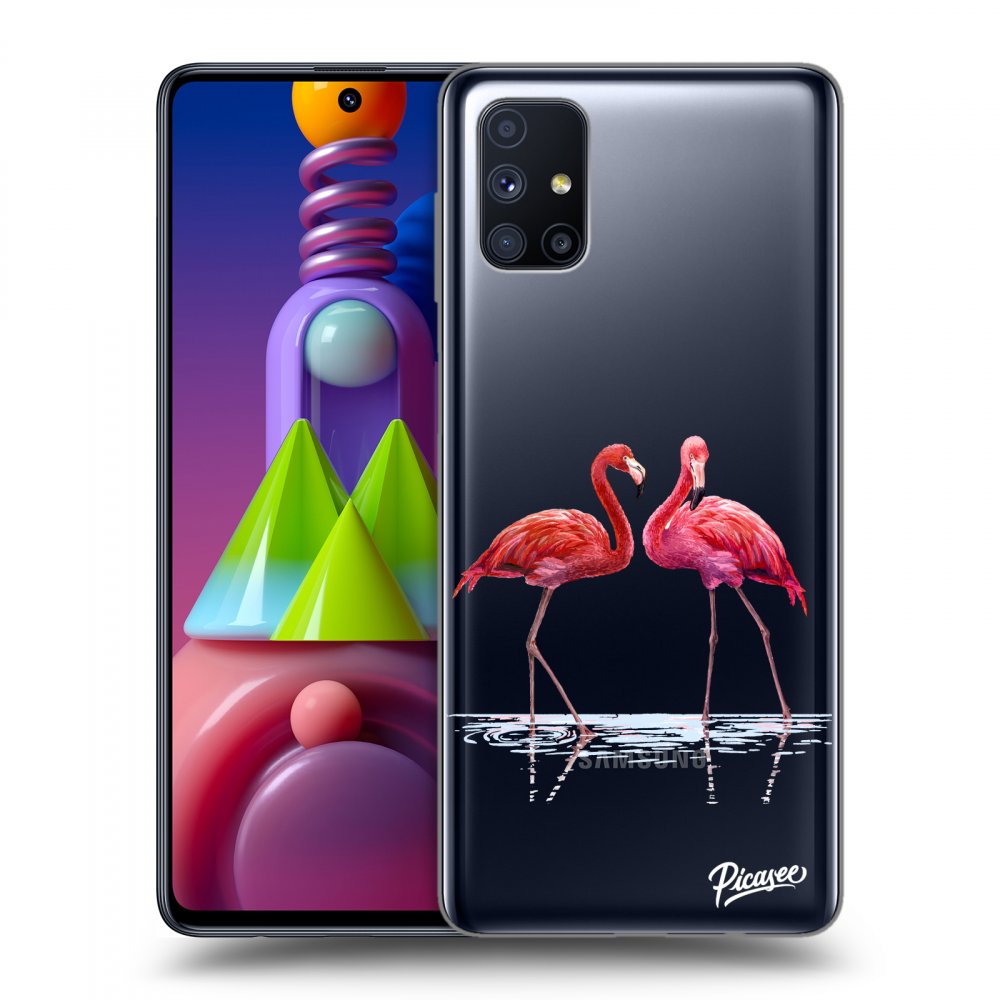 Picasee husă transparentă din silicon pentru Samsung Galaxy M51 M515F - Flamingos couple