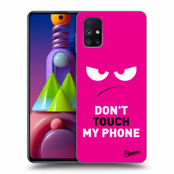 Picasee husă neagră din silicon pentru Samsung Galaxy M51 M515F - Angry Eyes - Pink