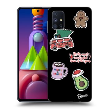 Picasee husă neagră din silicon pentru Samsung Galaxy M51 M515F - Christmas Stickers